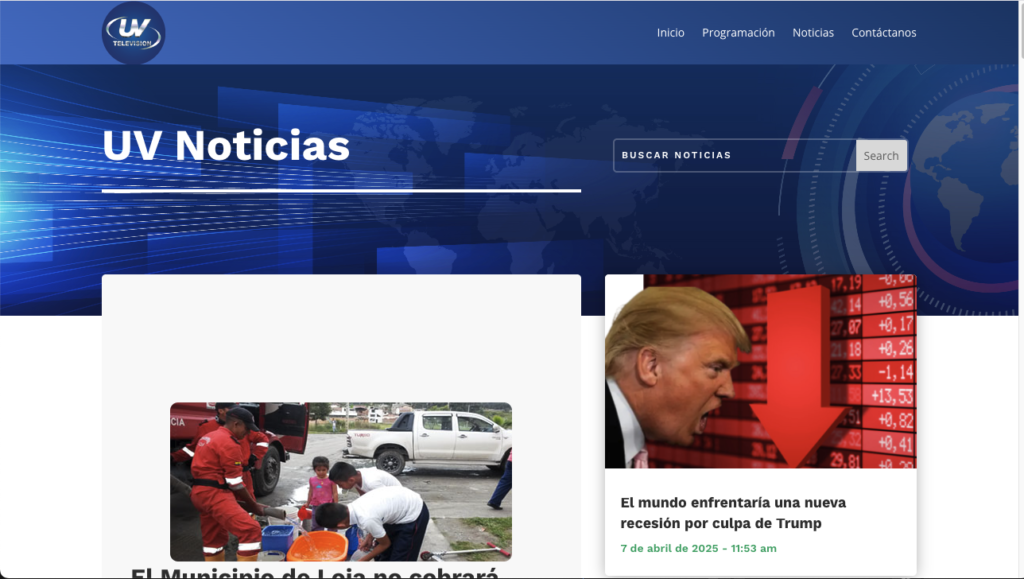 UV Television Diseño web